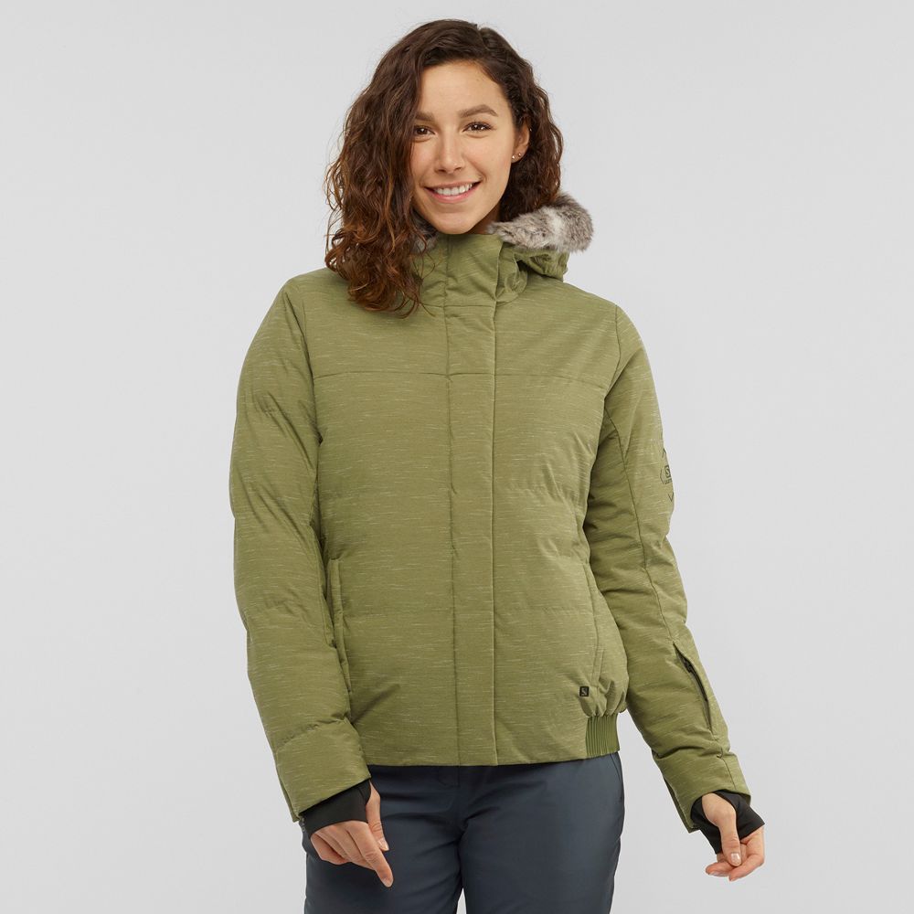 Olive green best sale ski jacket womens